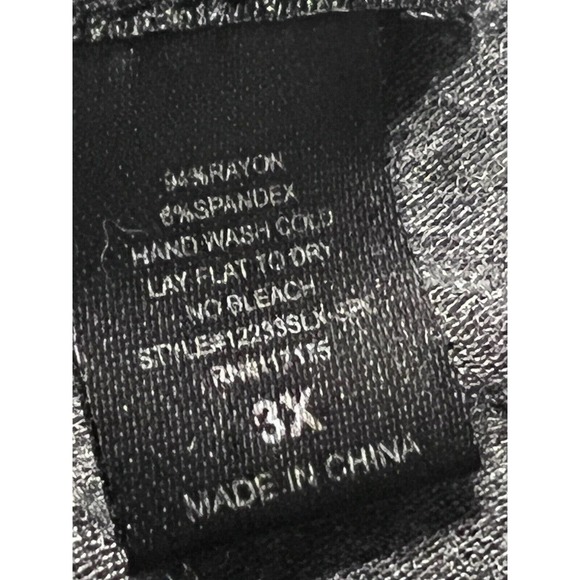 LA VANYA Womens Tunic Tank Top Size 3X Dk Gray Shark Bite Hem Embellished Neck - Picture 9 of 9